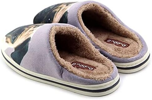 AFISH Unisex Pug Slippers Soft Cotton Indoor Shoes Slip-on Memory Foam Bedroom Slippers Cute Home Shoes Pug Gift for Pug Lovers in Saudi Arabia