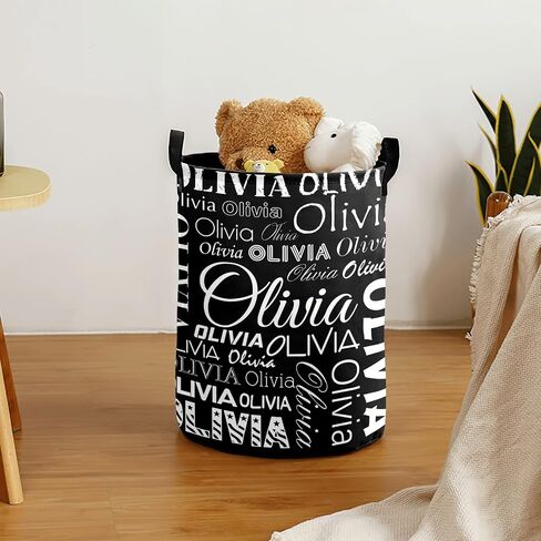 Custom Laundry Basket Personalized Collapsible Laundry Hamper with Name Customized Dirty Clothes Storage Basket with Handle for Bedroom（Style 08） in Kuwait