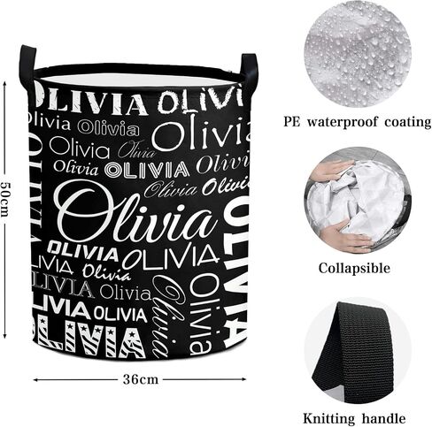Custom Laundry Basket Personalized Collapsible Laundry Hamper with Name Customized Dirty Clothes Storage Basket with Handle for Bedroom（Style 08） in Kuwait