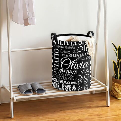 Custom Laundry Basket Personalized Collapsible Laundry Hamper with Name Customized Dirty Clothes Storage Basket with Handle for Bedroom（Style 08） in Kuwait