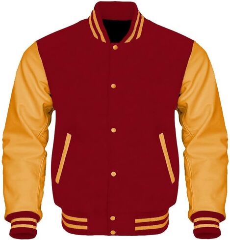Varsity Letterman Baseball Bomber Jackets Genuine Leather Sleeves & Multi Wool Color Options in Saudi Arabia