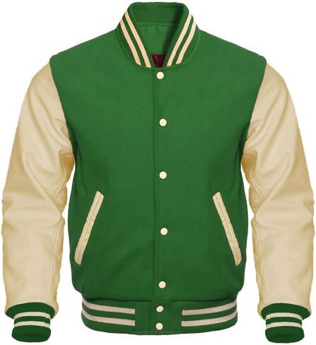 Varsity Letterman Baseball Bomber Jackets Genuine Leather Sleeves & Multi Wool Color Options in Saudi Arabia