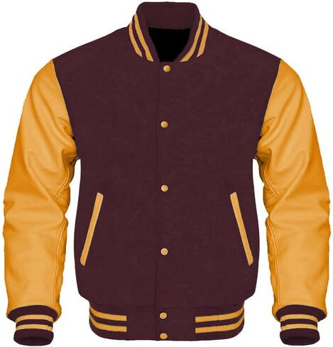 Varsity Letterman Baseball Bomber Jackets Genuine Leather Sleeves & Multi Wool Color Options in Saudi Arabia