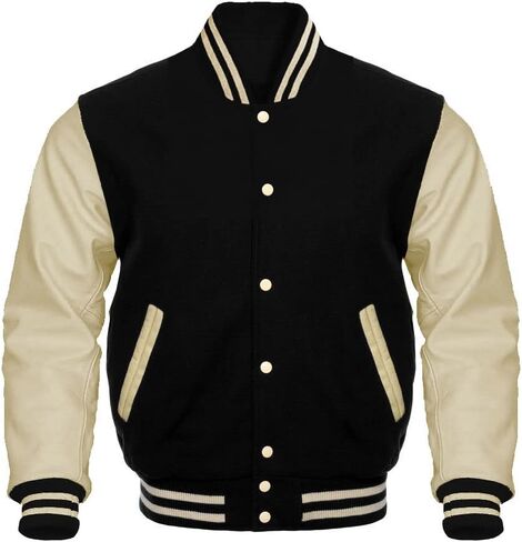 Varsity Letterman Baseball Bomber Jackets Genuine Leather Sleeves & Multi Wool Color Options in Saudi Arabia