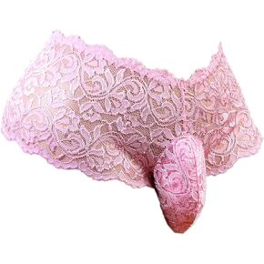 aishani Sissy Pouch Panties Men's Silky Lace Bikini Briefs Underwear For Men-ls