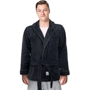 The Sweaterobe Mens Robe with Hood - Soft Polar Fleece Lightweight, Comfy Short Length Short Men’s Smoking Jacket | Bathrobes for Dudes, Shower, Hotel, Sleepwear, Spa, Beach, Casual Wear in Saudi Arabia