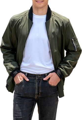 Men's Running Jacket Long Sleeve Slim Fit Lightweight Varsity Baseball Bomber Jackets Sportswear in Saudi Arabia