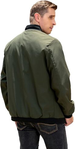 Men's Running Jacket Long Sleeve Slim Fit Lightweight Varsity Baseball Bomber Jackets Sportswear in Saudi Arabia