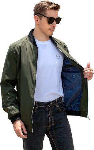 Men's Running Jacket Long Sleeve Slim Fit Lightweight Varsity Baseball Bomber Jackets Sportswear in Saudi Arabia