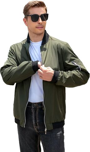 Men's Running Jacket Long Sleeve Slim Fit Lightweight Varsity Baseball Bomber Jackets Sportswear in Saudi Arabia
