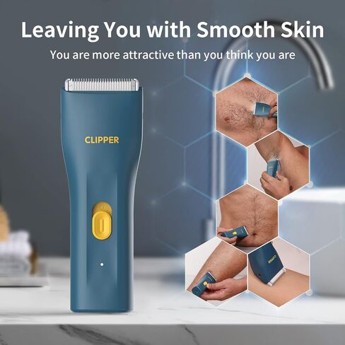 Electric Body&Pubic Hair Trimmer for Men-Waterproof Groin Trimmer Ball Shaver-USB Rechargeable Male Hygiene Razor Wet Dry Use Clipper Kit in Saudi Arabia