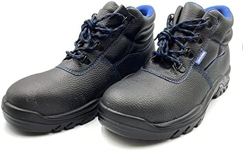 Lurewilder Steel Toe Boots for Men Comfortable Safety Ankle Boots Water Oil Resistance Hazard Resistance Work Boots Anti-Slip Work Shoes Black in Kuwait