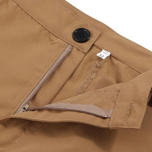 Ymosrh Mens Large Tall Pants Men's Slim Fashion Solid Color Casual Pants Multi Pocket Straight Cargo Pants Stretch in Kuwait
