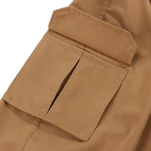Ymosrh Mens Large Tall Pants Men's Slim Fashion Solid Color Casual Pants Multi Pocket Straight Cargo Pants Stretch in Kuwait