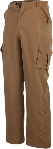 Ymosrh Mens Large Tall Pants Men's Slim Fashion Solid Color Casual Pants Multi Pocket Straight Cargo Pants Stretch in Kuwait