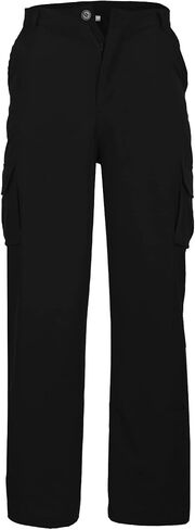 Ymosrh Mens Large Tall Pants Men's Slim Fashion Solid Color Casual Pants Multi Pocket Straight Cargo Pants Stretch in Kuwait