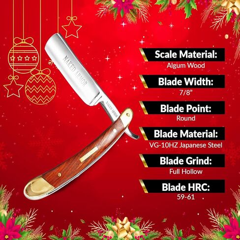 Amazing Straight Razor Kit, Best Barber Straight Razor，Shave Ready Straight Edge Razor，Brush，Strop + Soap，Japanese Steel Straight Razors for Men, Complete Mens Straight Razor Shaving Kit，Great Gift in Kuwait