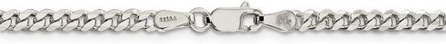 Solid 925 Sterling Silver 3.5mm Curb Cuban Chain Necklace - with Secure Lobster Lock Clasp in Kuwait
