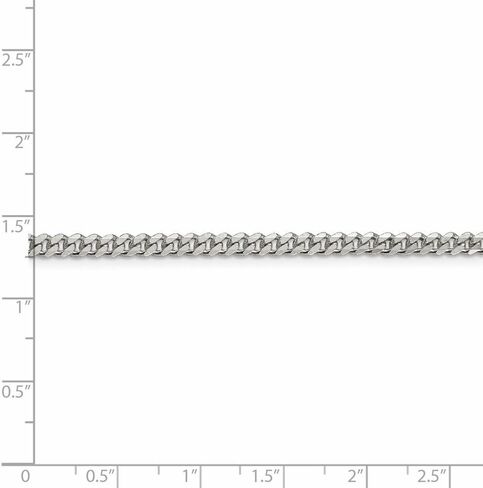 Solid 925 Sterling Silver 3.5mm Curb Cuban Chain Necklace - with Secure Lobster Lock Clasp in Kuwait