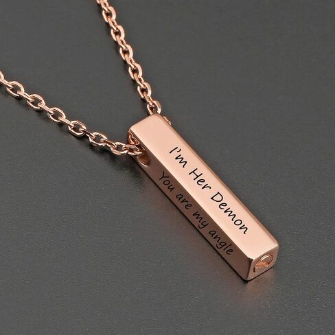 Jovivi Free Engraving - Personalized Custom Stainless Steel Cube Bar Urn Necklace Memorial Ash Keepsake Pendant Cremation Jewelry w/Filler Kit in Saudi Arabia