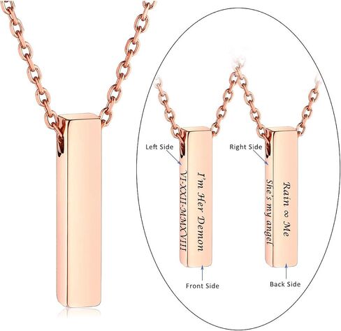 Jovivi Free Engraving - Personalized Custom Stainless Steel Cube Bar Urn Necklace Memorial Ash Keepsake Pendant Cremation Jewelry w/Filler Kit in Saudi Arabia
