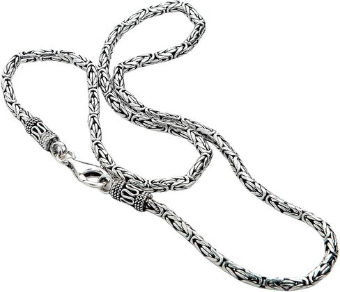3mm Sterling Silver Byzantine Chain Men's Necklace in Saudi Arabia