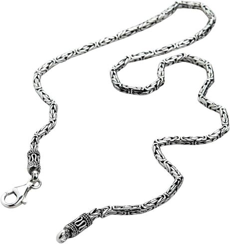 3mm Sterling Silver Byzantine Chain Men's Necklace in Saudi Arabia