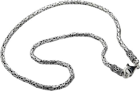 3mm Sterling Silver Byzantine Chain Men's Necklace in Saudi Arabia