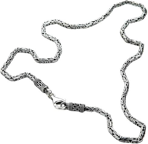 3mm Sterling Silver Byzantine Chain Men's Necklace in Saudi Arabia