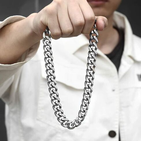 Trendsmax 15mm Curb Cuban Chain Link Necklace for Men Women Heavy 316L Stainless Steel Silver Gold Color 18 20 24 30 inch in Saudi Arabia
