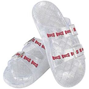 FOCO Womens NFL Glitter Double Buckle Sandals