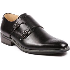Metrocharm MC101 Men's Perforated Double Monk Strap Slip On Dress Shoes in Kuwait