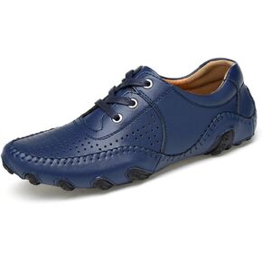 ChicWind Men's Hollow Out Leather Driving Loafers Casual Boat Shoes