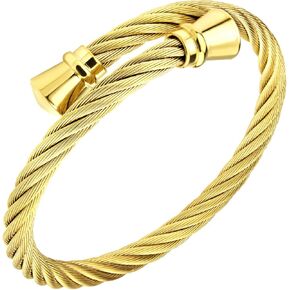 555Jewelry كلاسيكي خمر الفولاذ المقاوم للصدأ الأسلاك الملتوية الكفة سوار الإسورة in Kuwait