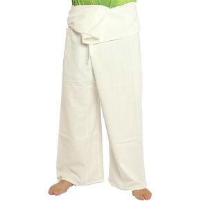 jing shop Men's Thai Fisherman Pants Extra Long Cotton Solid Color with One Side Pocket in Saudi Arabia