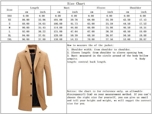 chouyatou Men's Classic Notched Collar Business Top Coat Slim Fit Wool Mid-Length Trench Pea Coat in Saudi Arabia