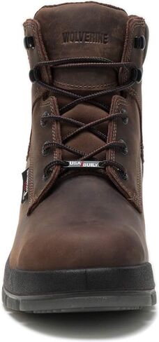 Wolverine Men's Ramparts USA 6" WP Boot, Dark Brown - 13 X-Wide in Kuwait