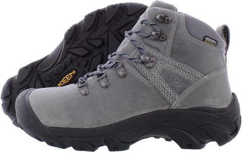 KEEN Men's Pyrenees Mid Height Waterproof Leather Hiking Boot, Drizzle/Black Iris, 12 in Saudi Arabia