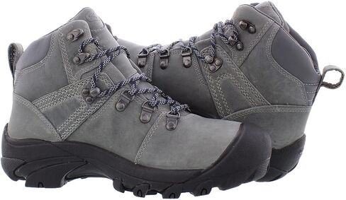 KEEN Men's Pyrenees Mid Height Waterproof Leather Hiking Boot, Drizzle/Black Iris, 12 in Saudi Arabia