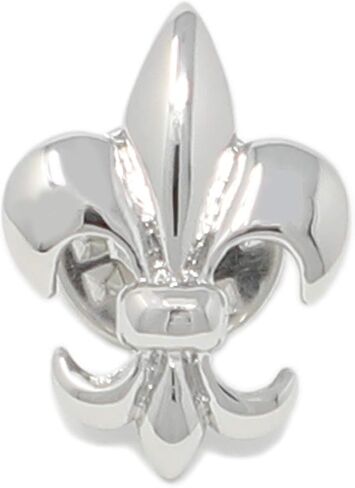 MENDEPOT Rhodium Plated Fashion Men Fleur De Lis Tie Slide Fleur De Lis Cuff Link Fleur De Lis Lapel Pin in Saudi Arabia