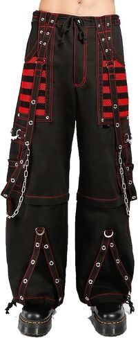 Men Gothic Bondage Black & Pink Men Pant Alternative Punk Rock Emo Trouser Pant Shorts/USA in Kuwait