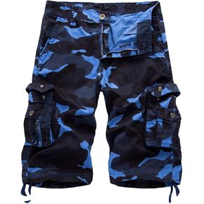 Men's Outdoor Camo Cargo Shorts Lightweight Multi Pocket Military Short Loose Fit Tactical Hiking Cotton Short Pants in Kuwait