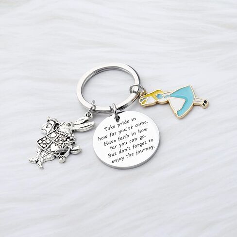 FUSTMW Alice Gifts Keychain Rabbit Alice Pendant Wonderland Inspired Gifts Cartoon Keepsake Keychain Friendship Gifts in Saudi Arabia
