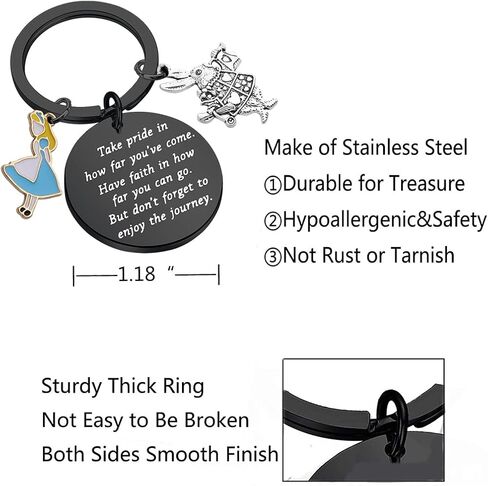 FUSTMW Alice Gifts Keychain Rabbit Alice Pendant Wonderland Inspired Gifts Cartoon Keepsake Keychain Friendship Gifts in Saudi Arabia