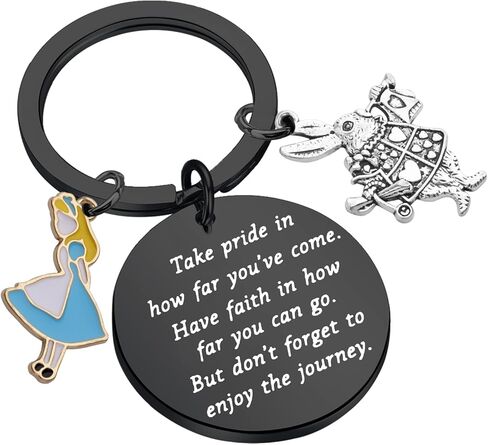 FUSTMW Alice Gifts Keychain Rabbit Alice Pendant Wonderland Inspired Gifts Cartoon Keepsake Keychain Friendship Gifts in Saudi Arabia