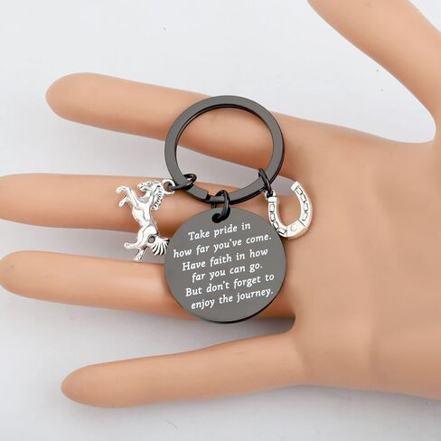 FUSTMW Horse Keychain Gifts Horse Lover Gifts for Horse Rider Equestrian Gifts Take Pride in How Far You Have Come in Kuwait