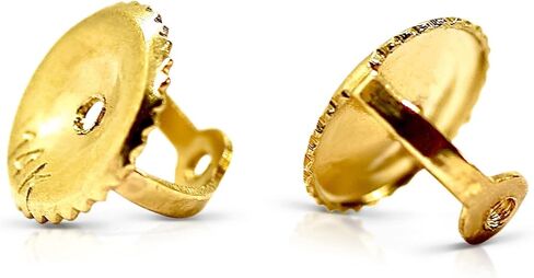 Diamond Stud Earrings For Women, Mens Diamond Earrings, Screw Back Earrings, 14k Yellow Gold 2ct Solitaire Brilliant Round, Princess, & Heart Cut VVS D-E Color [Simulated Diamond] in Kuwait