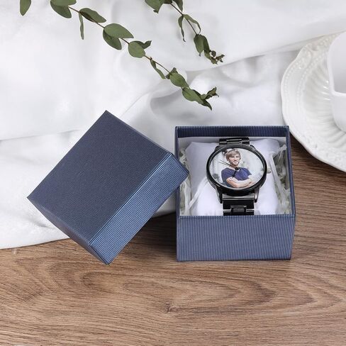 Personalized Photo Watches for Men Women Leather Strap Wrist Custom Any Name Wrist Watch for Couple Boyfriend Father's Day in Saudi Arabia