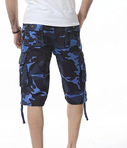 Men's Outdoor Camo Cargo Shorts Lightweight Multi Pocket Military Short Loose Fit Tactical Hiking Cotton Short Pants in Kuwait