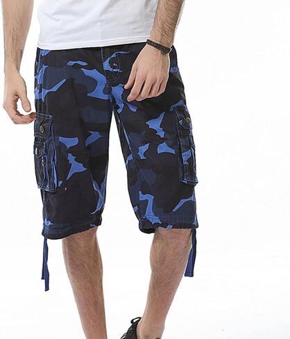 Men's Outdoor Camo Cargo Shorts Lightweight Multi Pocket Military Short Loose Fit Tactical Hiking Cotton Short Pants in Kuwait